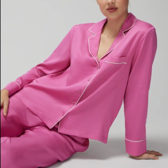 NWT Soma Woven Long Sleeve Pajama Set - Picture 1 of 5